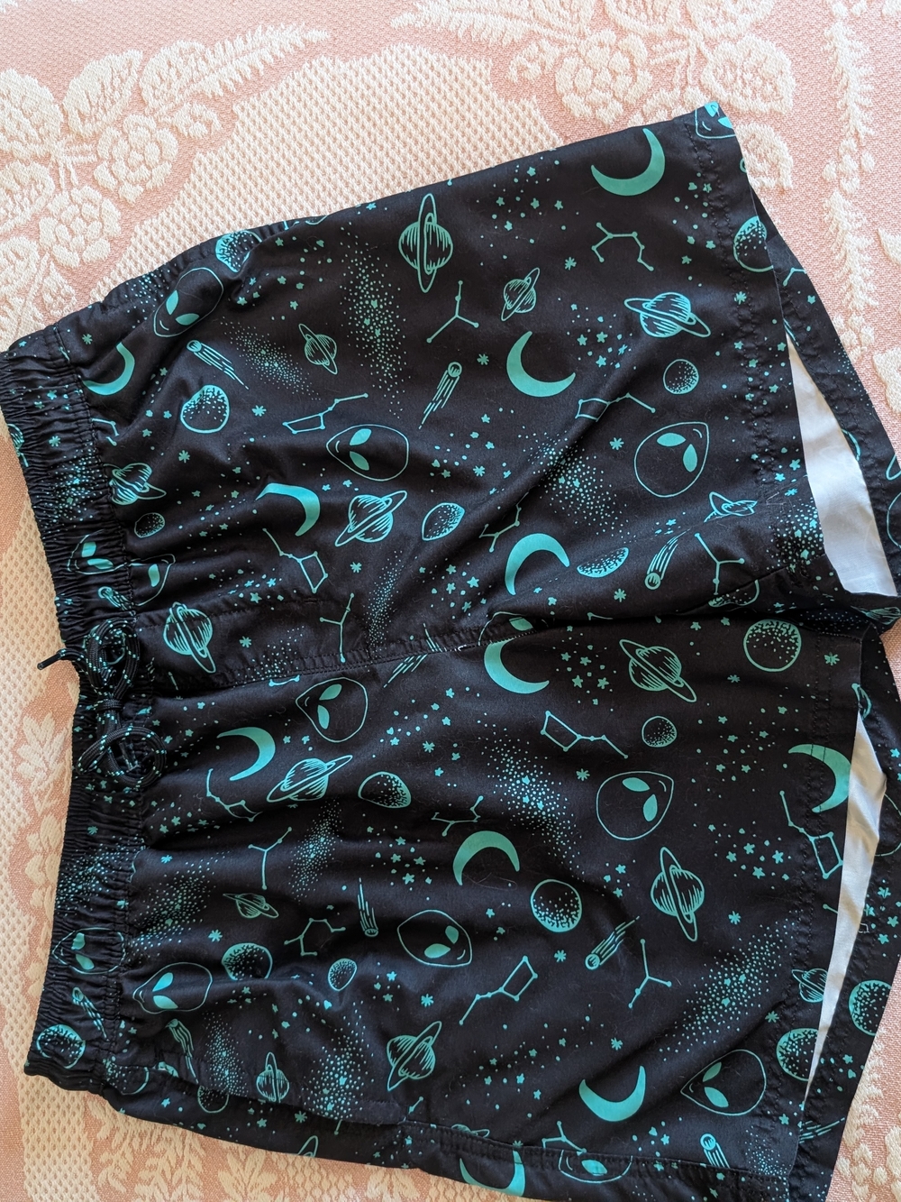 No Boundaries Black and Teal Athletic Shorts
